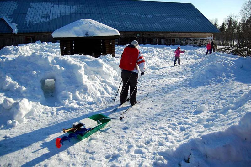 Ice-fishing in the winter