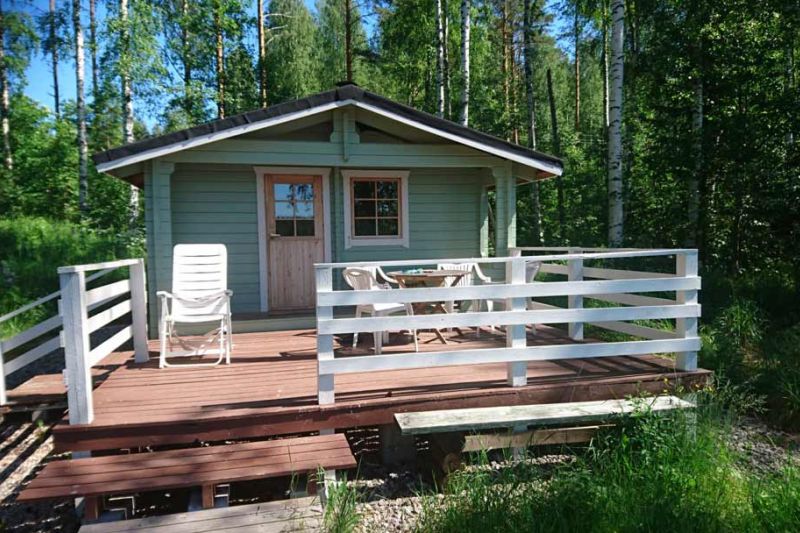 Terrace at the lakeshore sauna