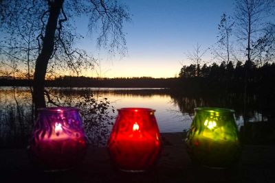 Syystunnelmaa rantasaunalla